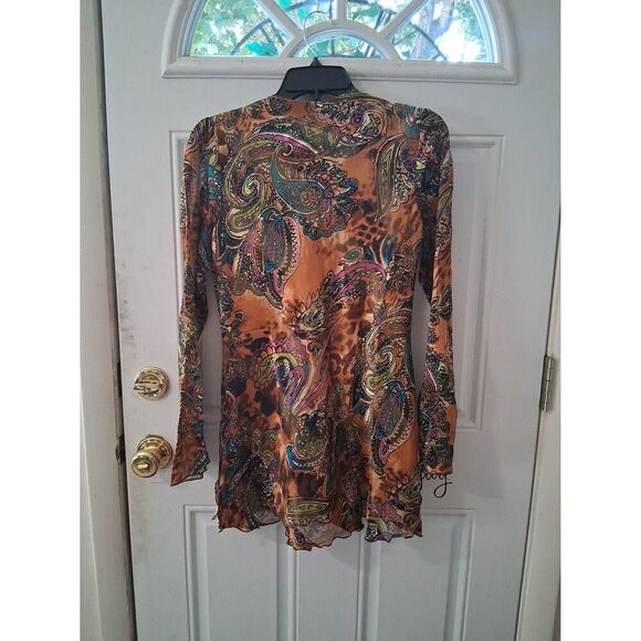 Silk Mary L Couture Top Nordstrom Wild Paisley Small Style #2932 VINTAGE NWT - Picture 10 of 11